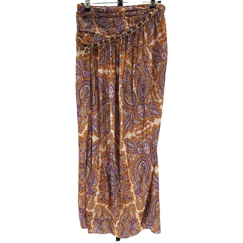 L'Academie Paisley Orange Wildler Skirt Size M - Picture 2 of 4